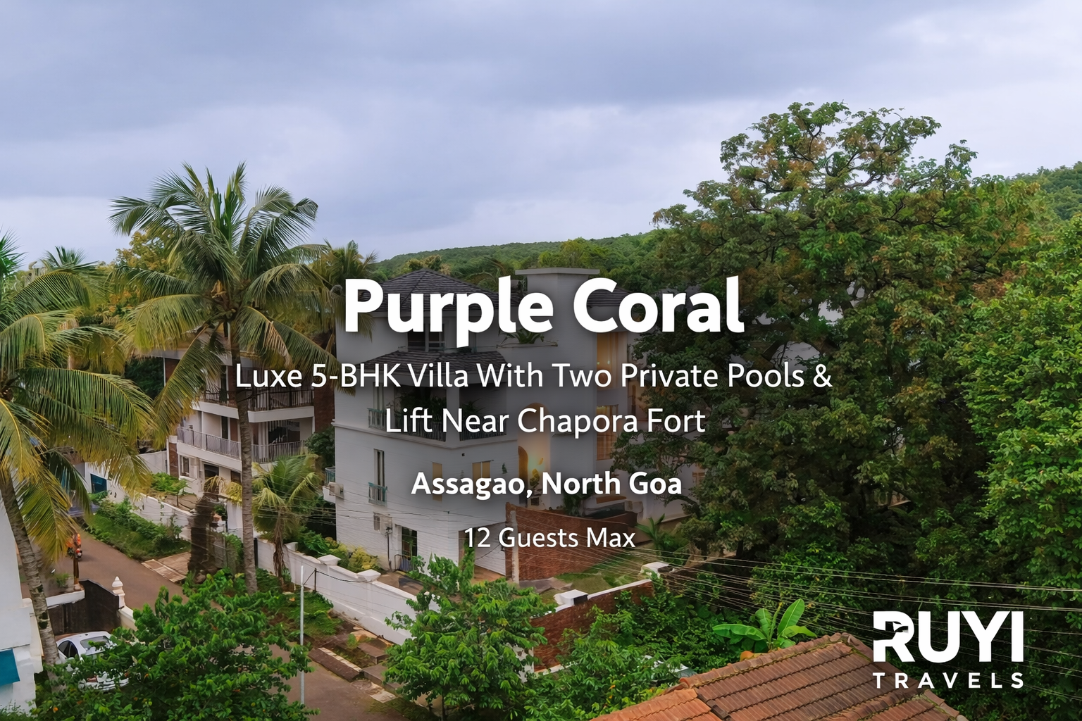 Vaas Purple Coral | Luxe 5-BHK Villa With Two Private Pools & Lift Near Chapora Fort