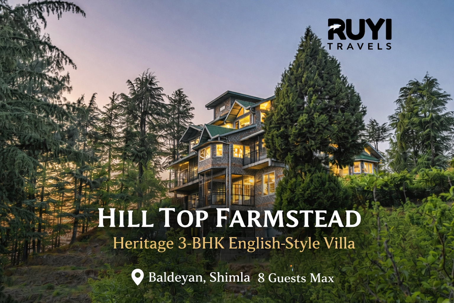 Vaas Hill Top Farmstead | Heritage 3-BHK English-Style Villa With Balcony, Gazebo & Stunning Hill Views 