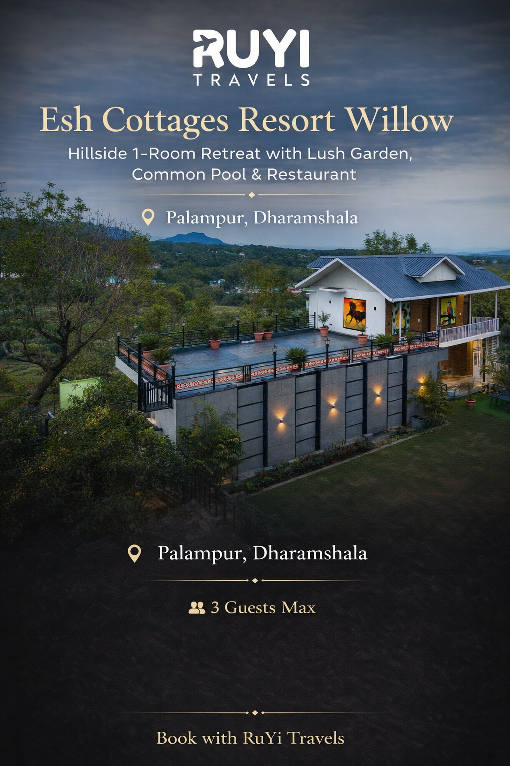 Vaas Esh Cottages Resort Willow | Hillside 1-room Retreat With Lush Garden, Common Pool & Restaurant