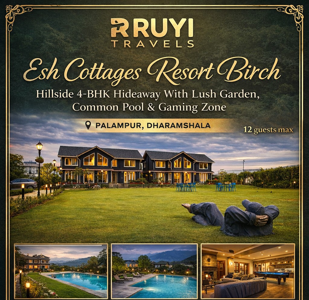 Vaas Esh Cottages Resort Birch | Hillside 4-BHK Hideaway With Lush Garden, Common Pool, & Gaming Zone