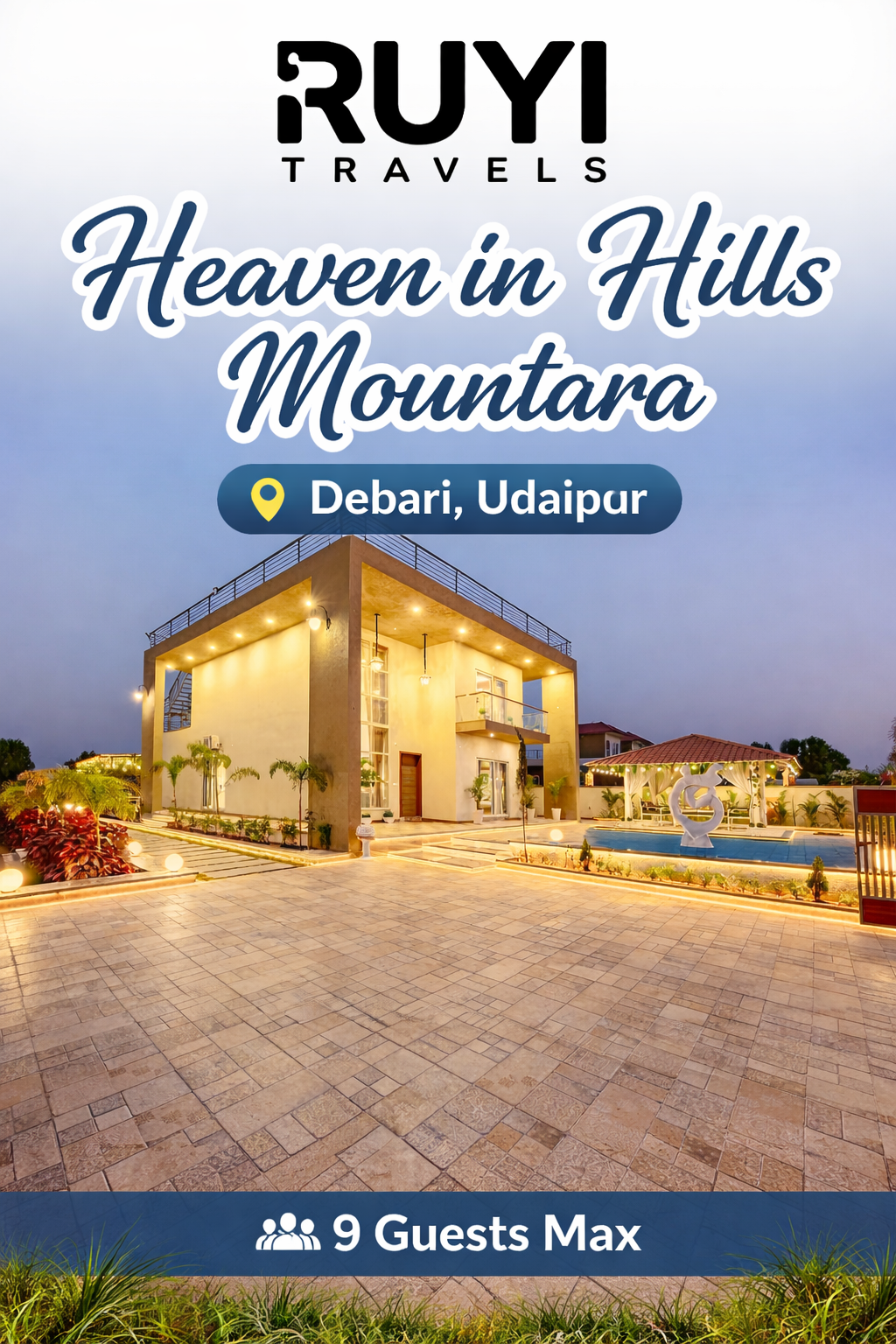 Vaas Heaven in Hills Mountara | 3-BHK Villa With Private Pool, Garden, Gazebos, Jacuzzi, & Clubhouse