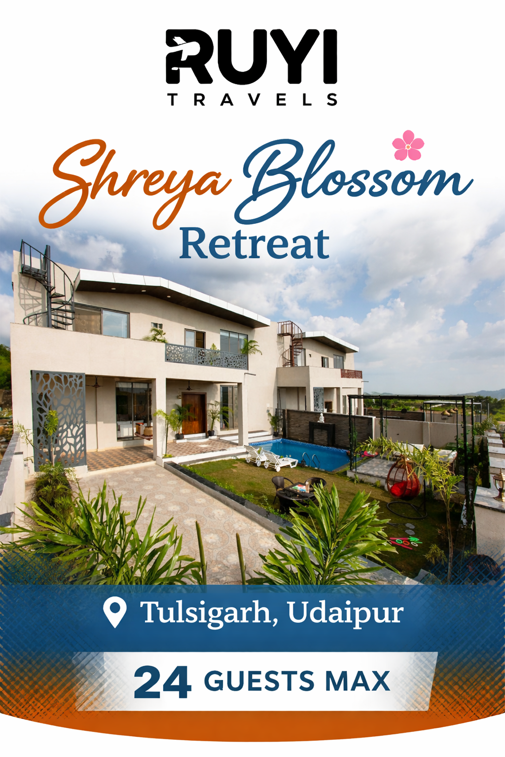 Vaas Shreya Blossom Retreat | 8-BHK Retreat With Private Pool, Gazebo, Garden, Bar & Scenic Aravali Views