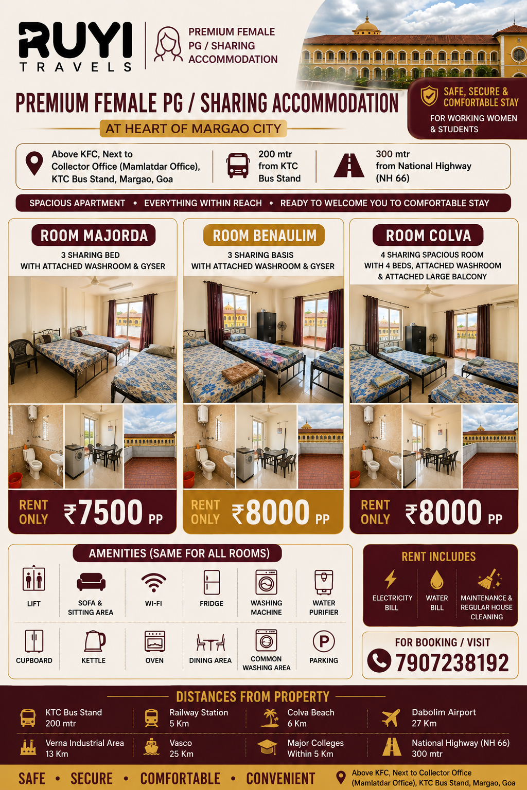 Elite Comfort – Premium Female PG & Sharing Accommodation