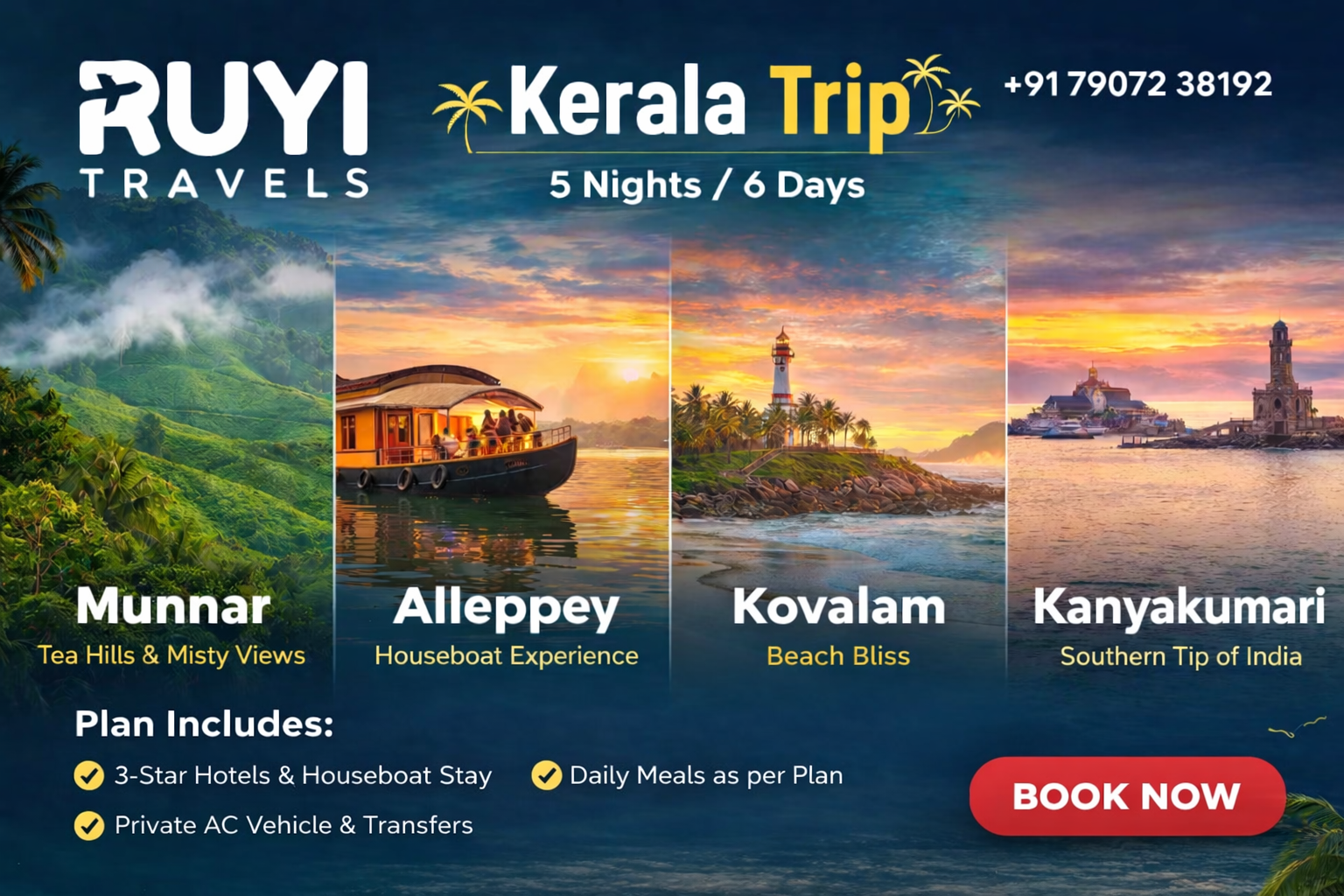 Kerala Trip – 5 Nights / 6 Days