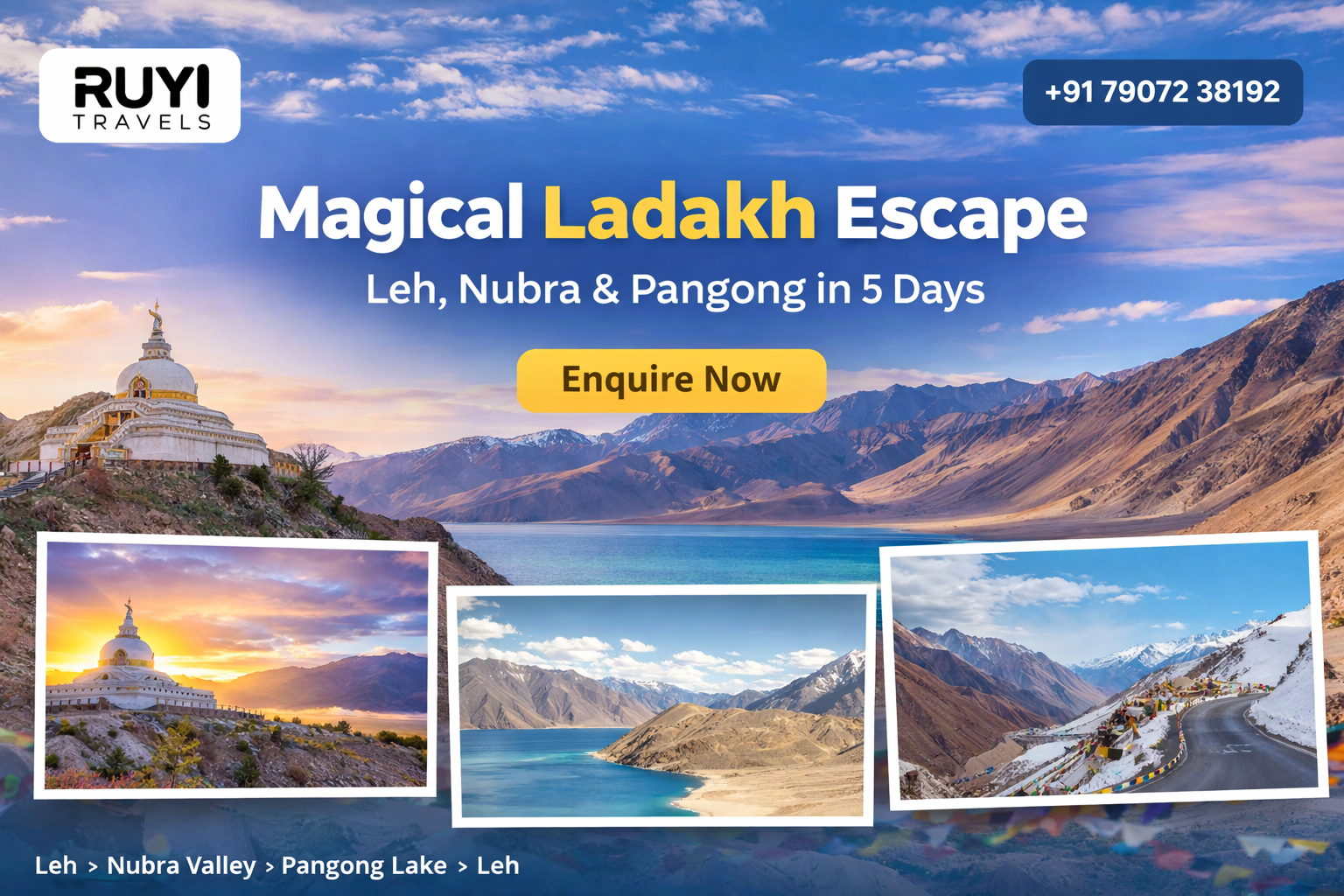 Magical Ladakh Escape – Leh, Nubra & Pangong in 5 Days