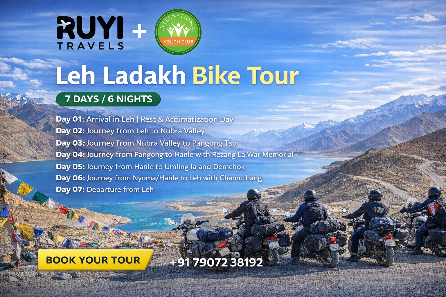 Ladakh Bike Trip 2026 – Leh Hanle Umling la Demchok Leh 6N/7D