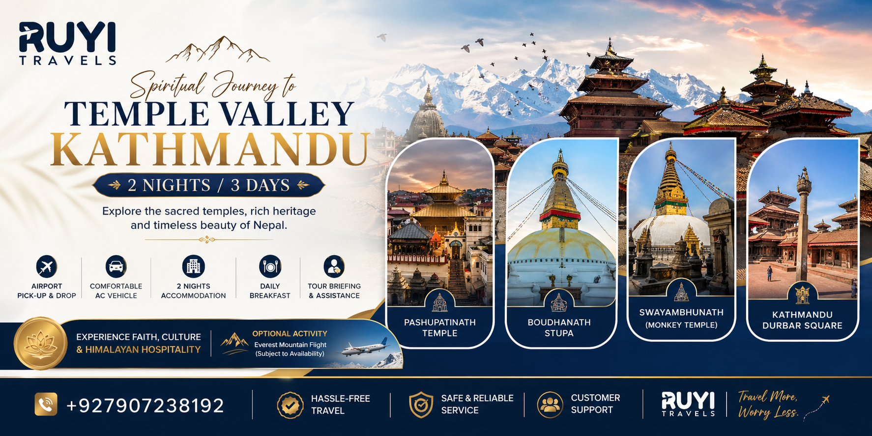 NEPAL TOUR TEMPLE VALLEY KATHMANDU 2Nights - 3Days