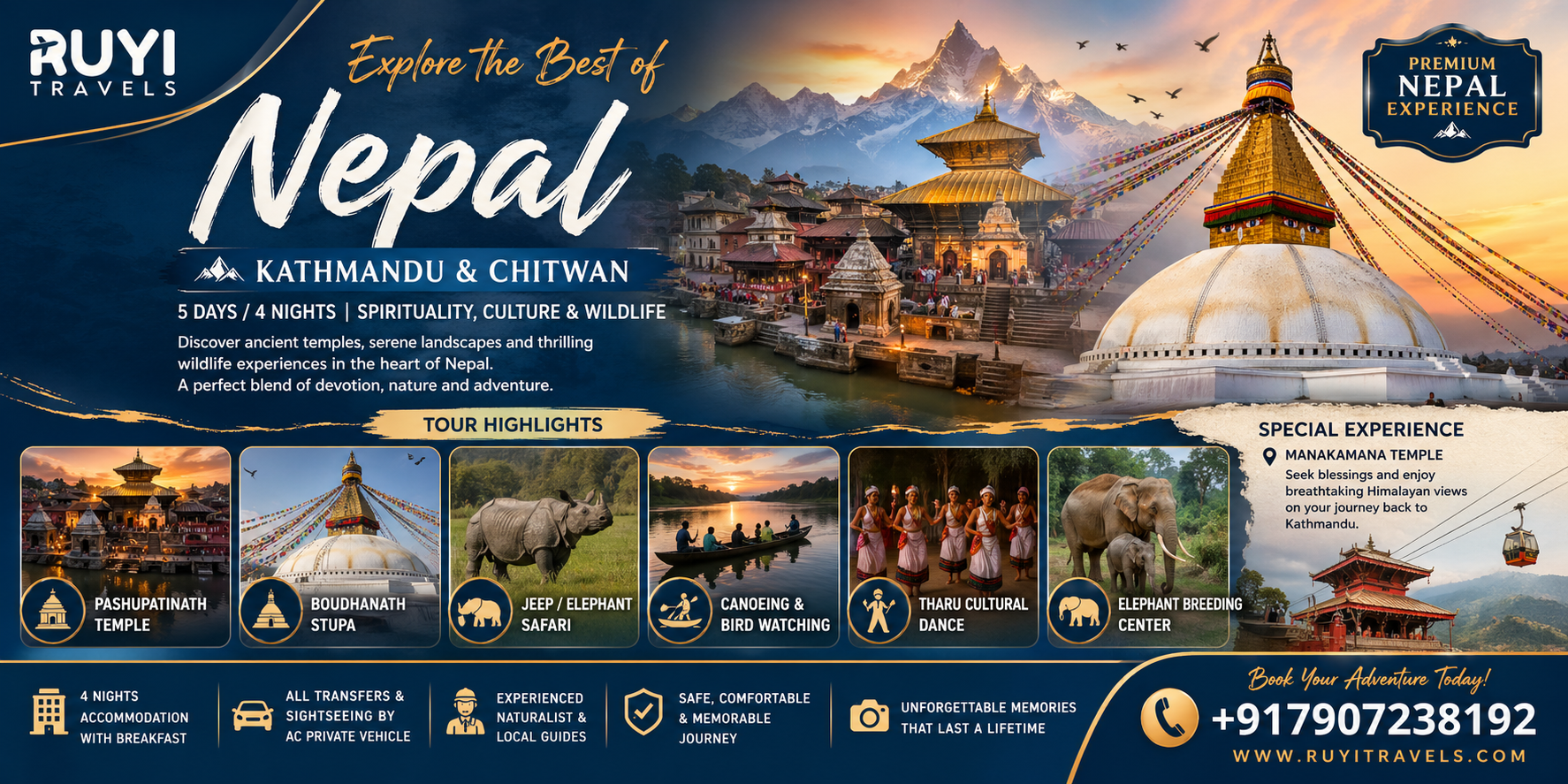 Nepal Tour Package – Kathmandu & Chitwan (4 Nights / 5 Days)