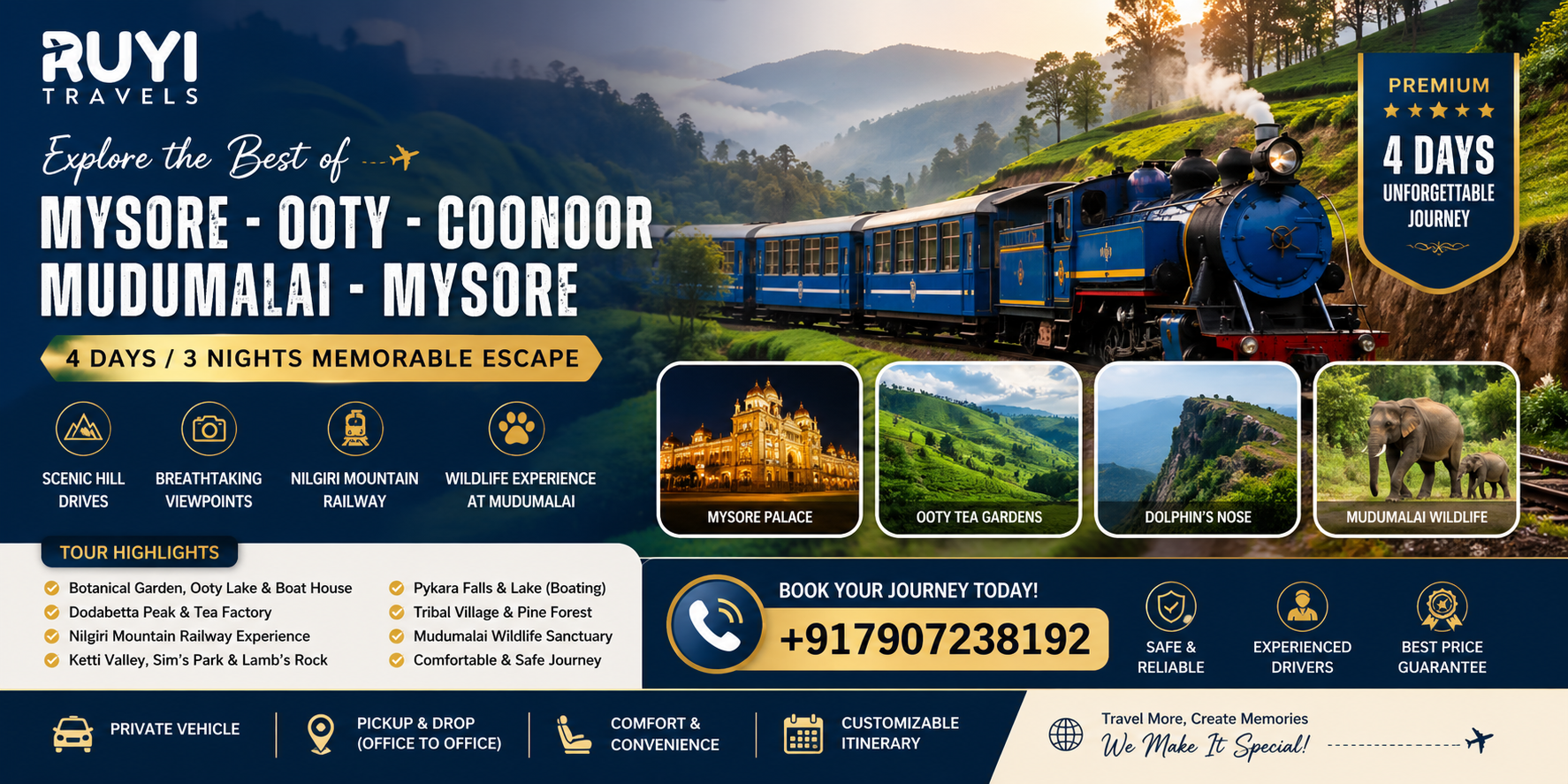 4 Days Scenic Escape: Mysore to Ooty & Beyond