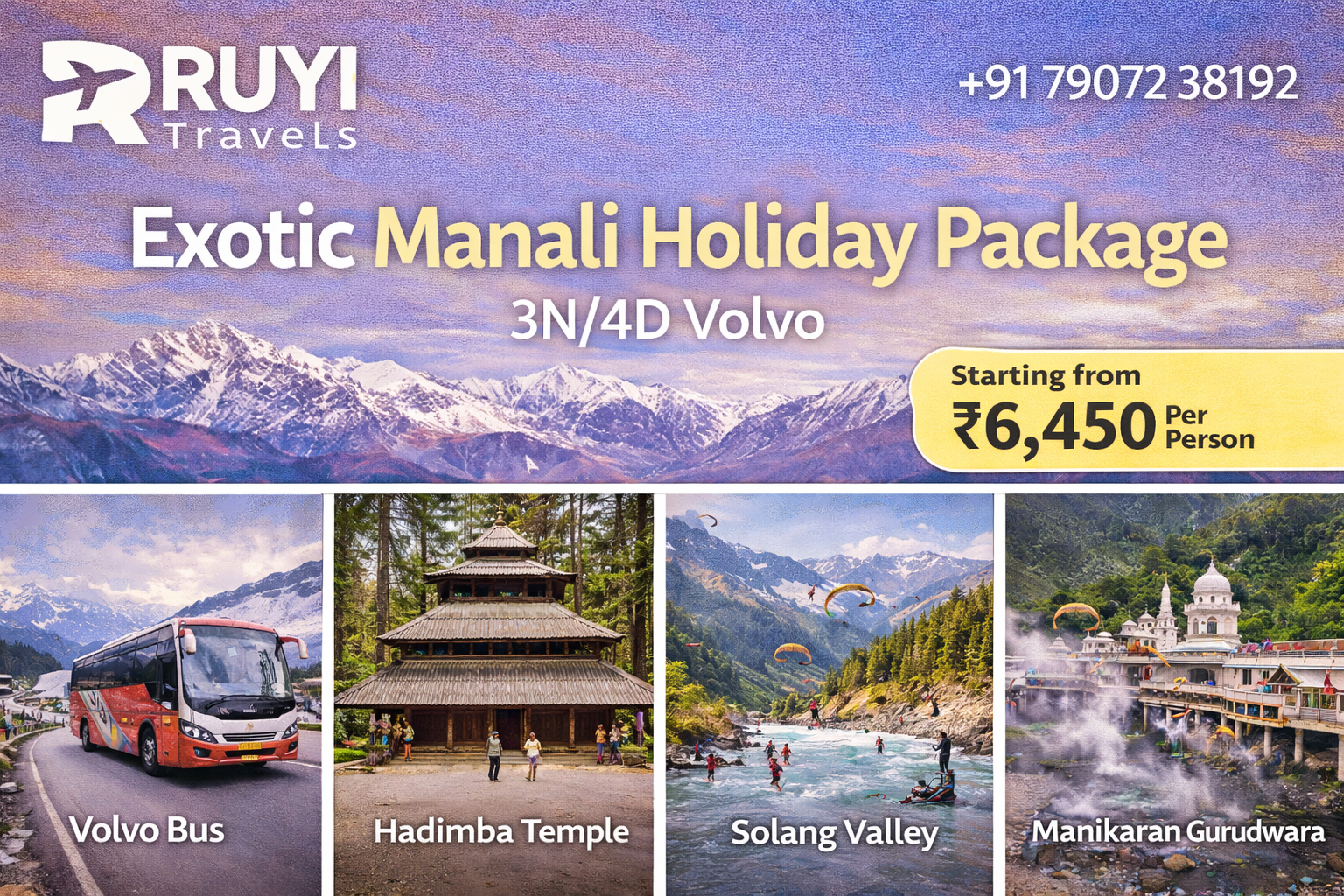 Exotic Manali Holiday Package – 3 Nights / 4 Days (Volvo)