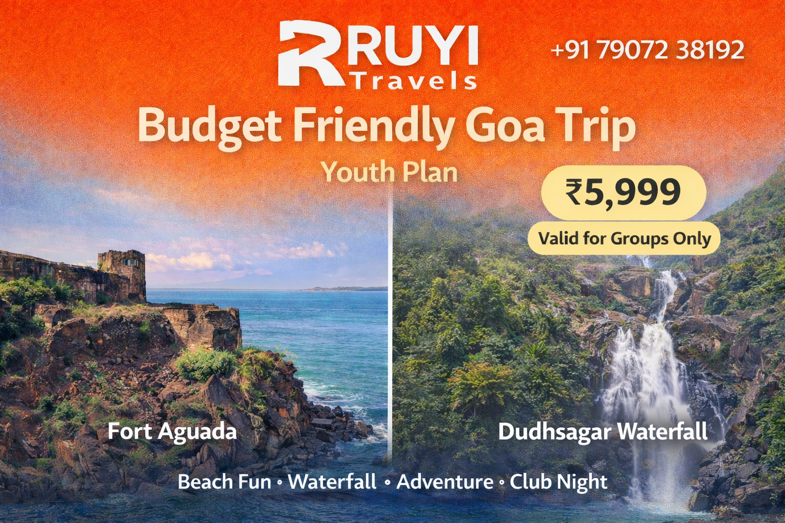 Budget Friendly Goa Trip – Youth Plan (2 Nights / 3 Days)