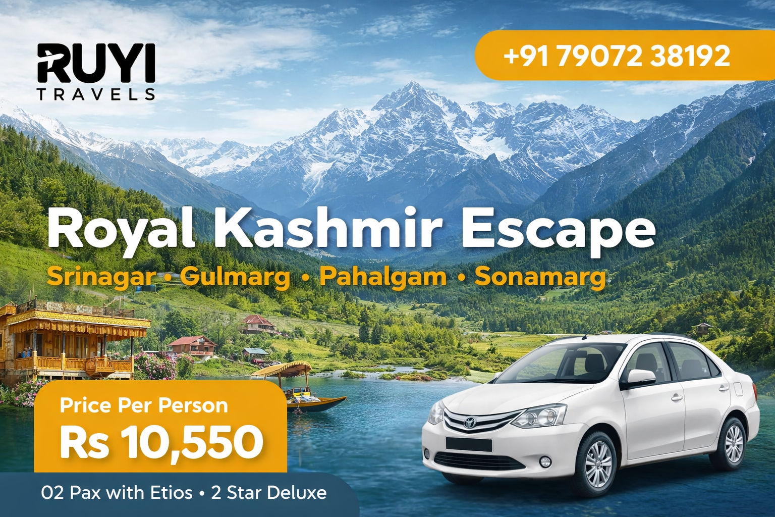 Kashmir 3Nights 4 days (2 pax ) 