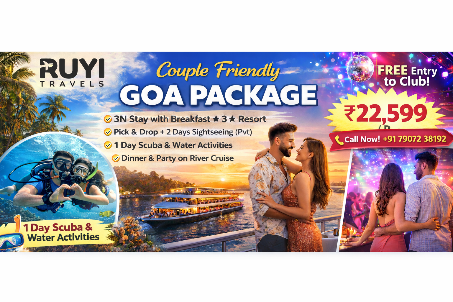 Couple Friendly Goa Package –3nights 4 days 